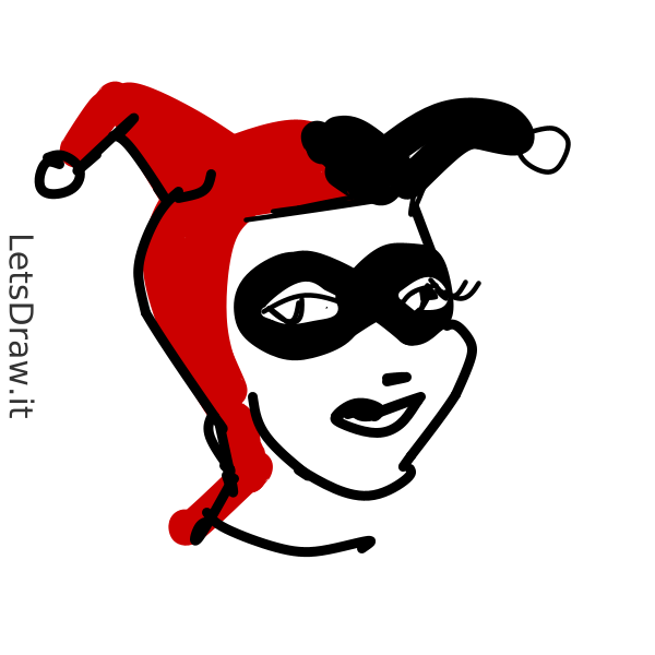 How to draw Harley Quinn / 13ytnrcut.png / LetsDrawIt