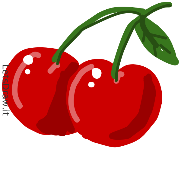 How to draw cherries / LetsDrawIt