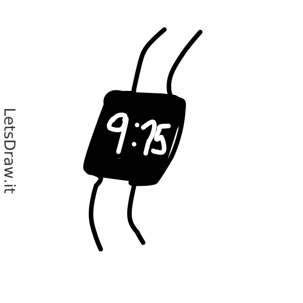 How to draw digital watch / 1p5op4qed.png / LetsDrawIt