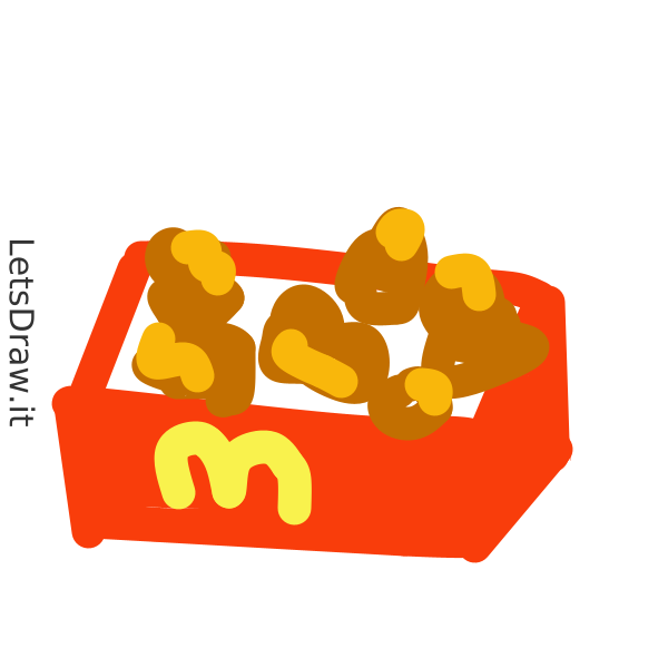 How To Draw Chicken Nuggets Tsrpcomi Png Letsdrawit