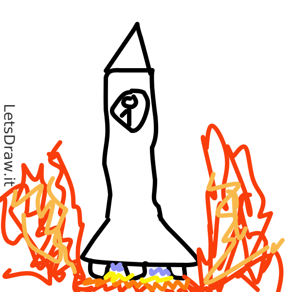 How to draw spaceship / 373ucobak.png / LetsDrawIt