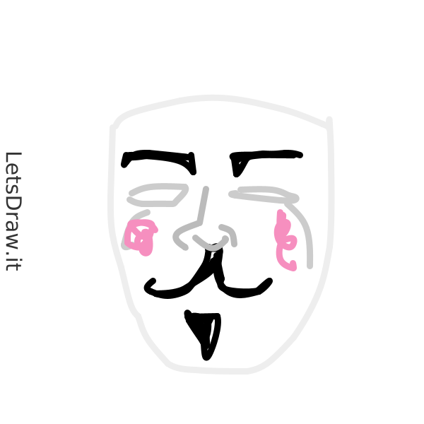 How to draw anonymous mask / 3endcumy5.png / LetsDrawIt