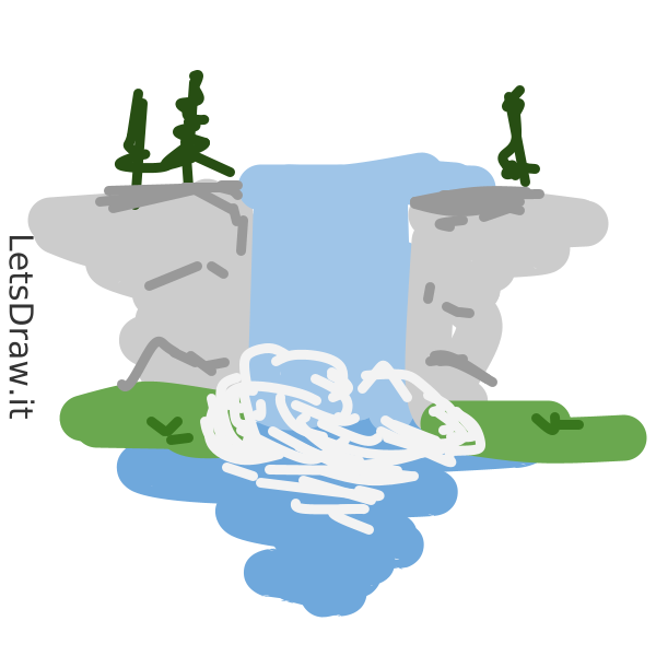 Waterfalls Drawable How to draw waterfall / 41w3fzhgq.png / LetsDrawIt