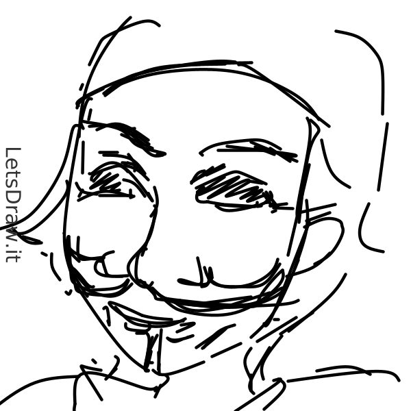 How to draw anonymous mask / 476jprx69.png / LetsDrawIt