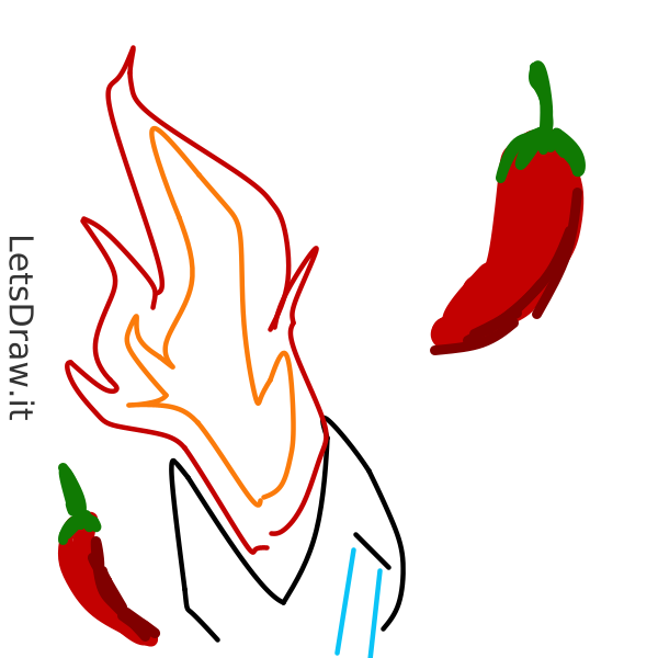 How to draw hot pepper / 49x1pec3t.png / LetsDrawIt