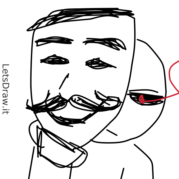 How to draw anonymous mask / 4bkcdezme.png / LetsDrawIt