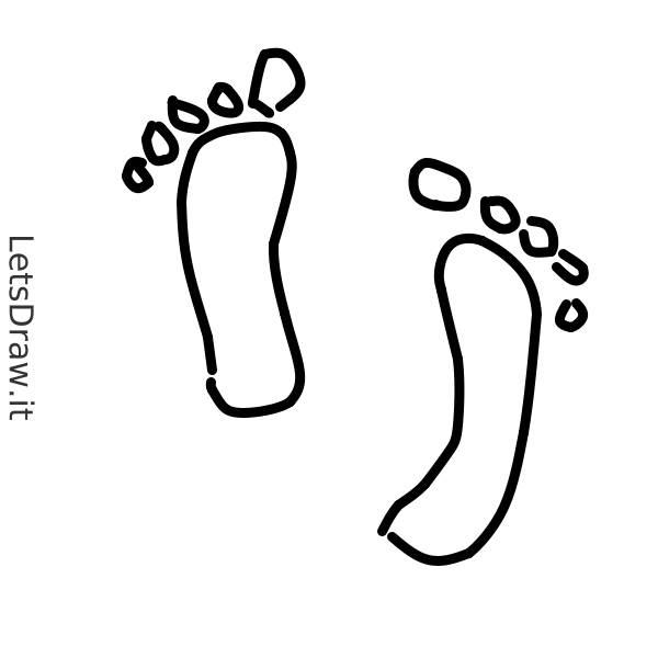 How to draw footprints / 4dydmd58t.png / LetsDrawIt