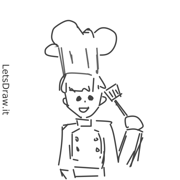 How to draw Chef / LetsDrawIt