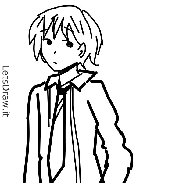 Anime Boy Standing Drawing