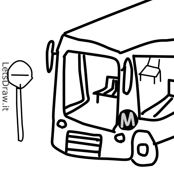 How To Draw Bus Stop LetsDrawIt