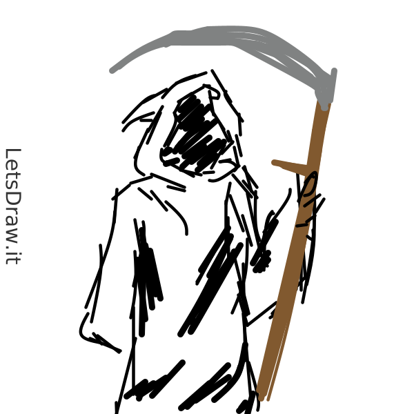 Como dibujar guadaña / Aprende a dibujar de otros artistas de Letsdraw.it