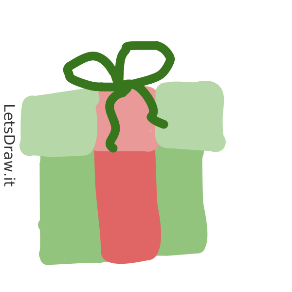 How to draw Gift / LetsDrawIt