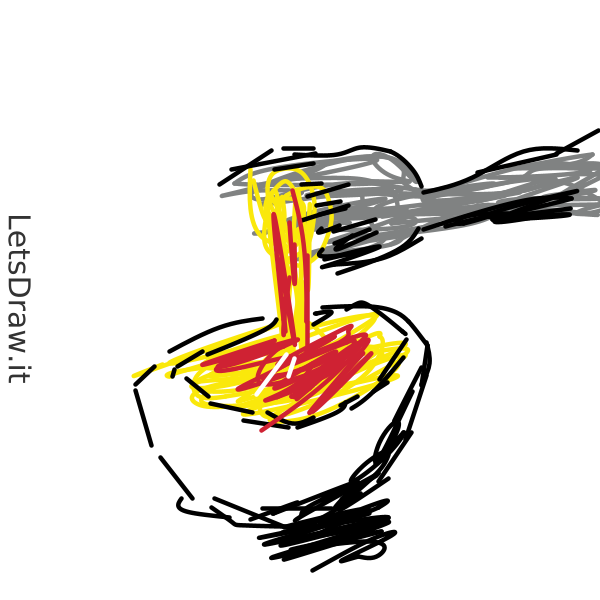 How to draw spaghetti / 5s34dun5g.png / LetsDrawIt
