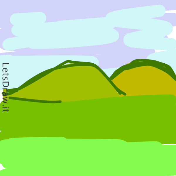 How to draw hill /  / LetsDrawIt