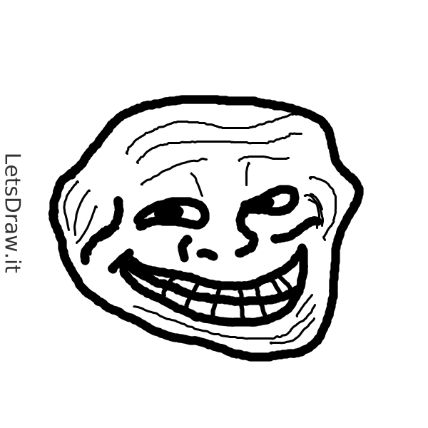 How to draw troll face / LetsDrawIt