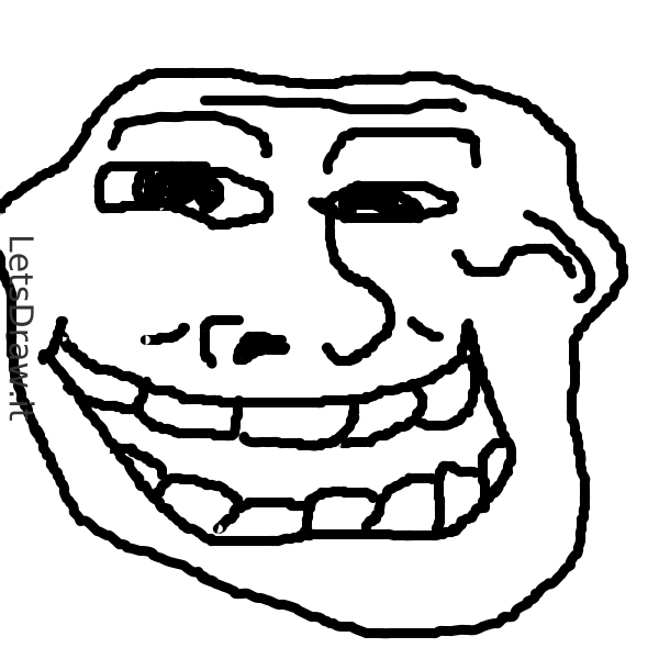 How to draw troll face / 6t1ztront.png / LetsDrawIt