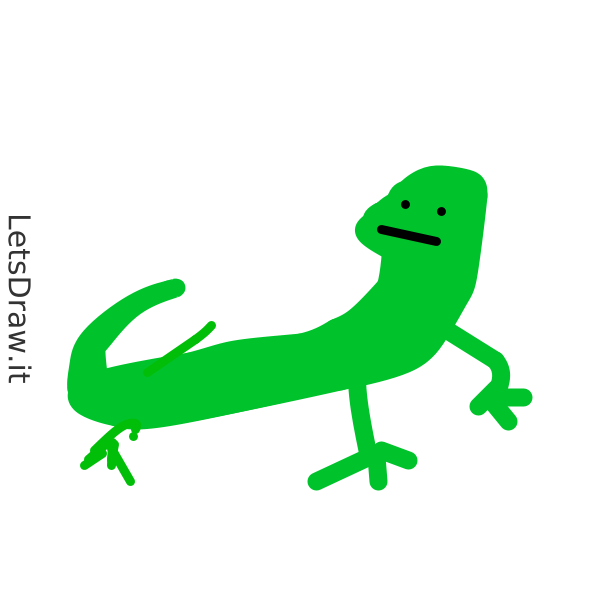 How to draw iguana / LetsDrawIt