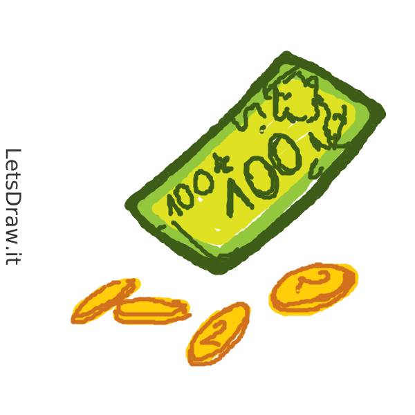 How to draw money / 771gotoo9.png / LetsDrawIt