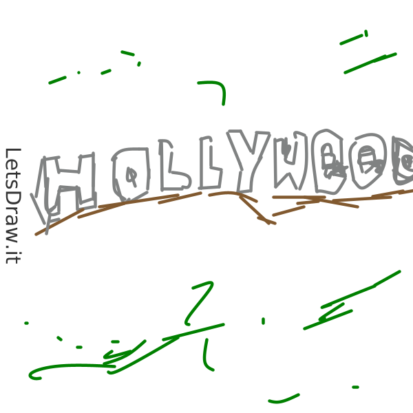 How to draw Hollywood / LetsDrawIt