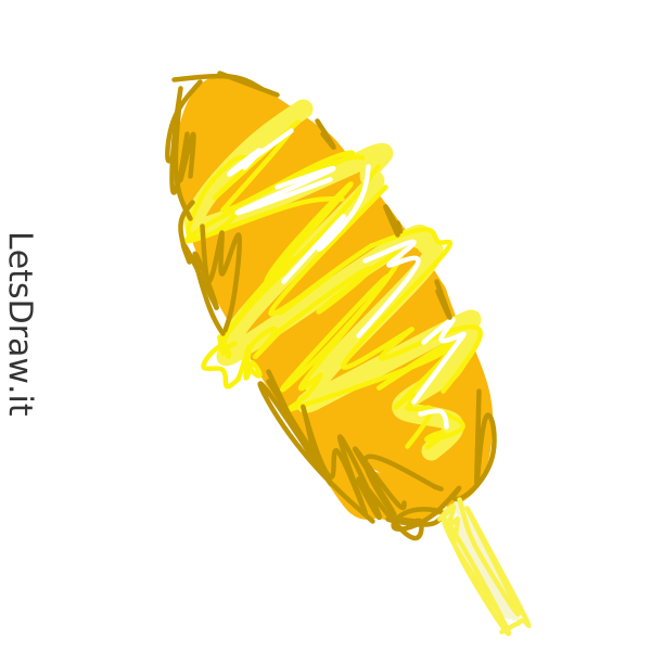 How to draw corn dog with mustard / 7akjeatdm.png / LetsDrawIt