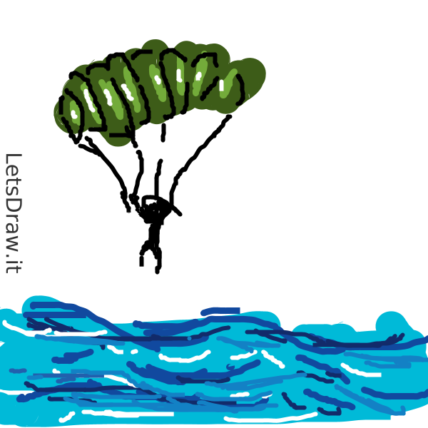 How to draw parachute / 7fspo116s.png / LetsDrawIt
