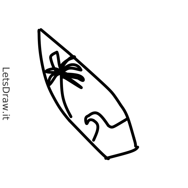 How to draw surfboard / 7o6amerrc.png / LetsDrawIt