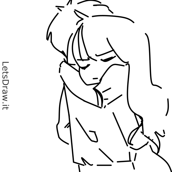 How to draw hug / LetsDrawIt