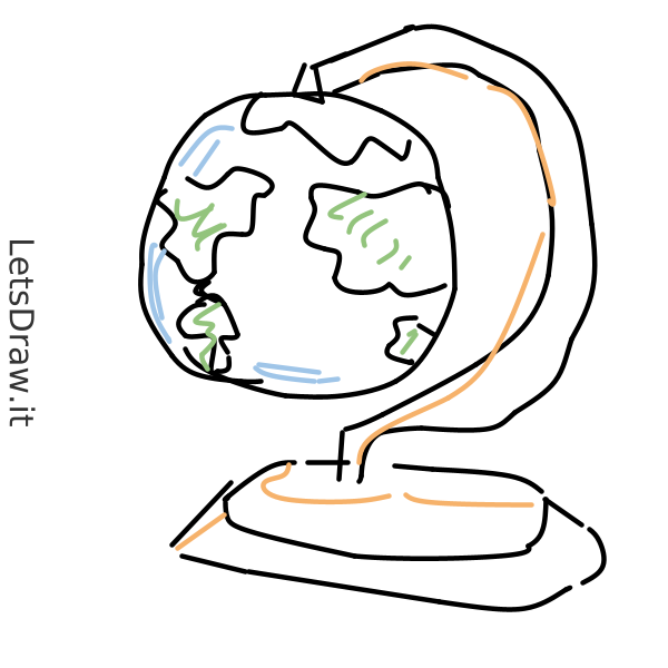 How To Draw A Globe – A Step by Step Guide | Globe drawing, Drawing  activities, Copic marker art