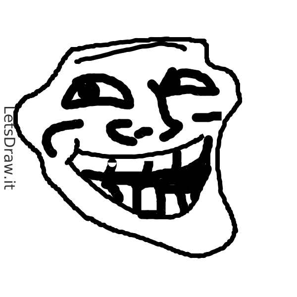 How to draw trollface / 88ndokjjn.png / LetsDrawIt