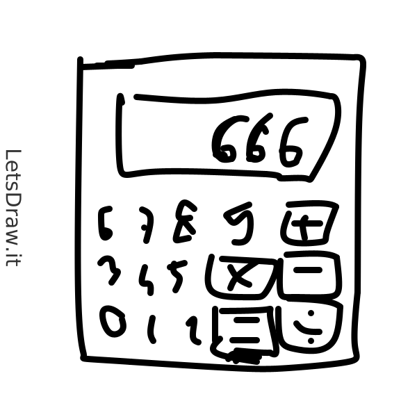 How to draw calculator / 8asaeectk.png / LetsDrawIt