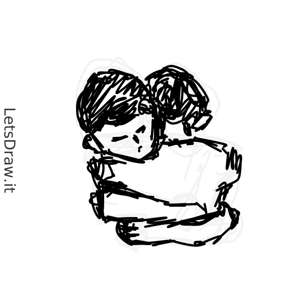 How to draw hug / LetsDrawIt
