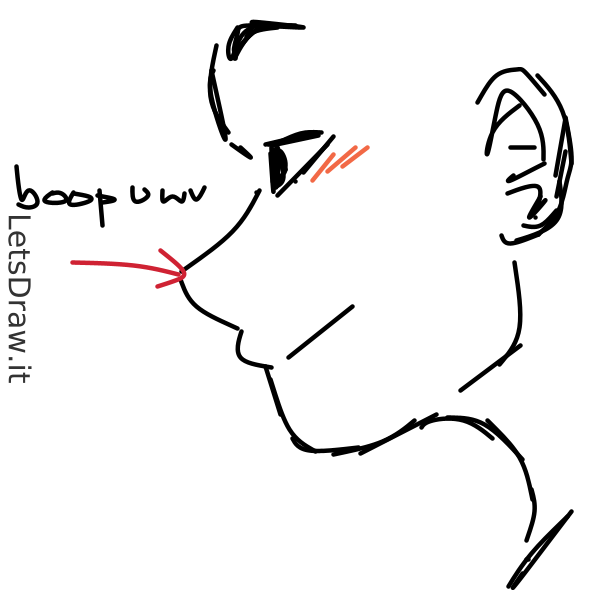 open mouth side view drawing