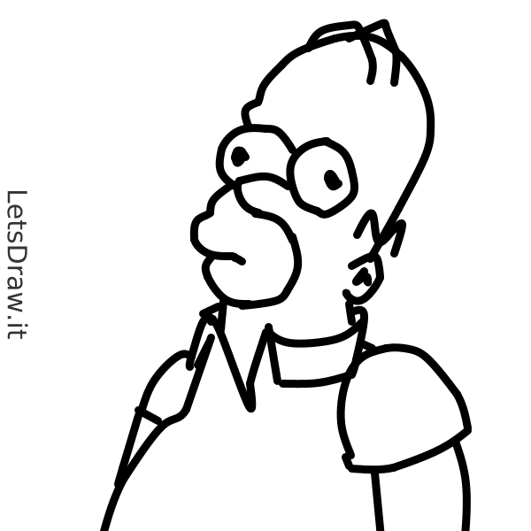 How to draw Homer Simpson / LetsDrawIt