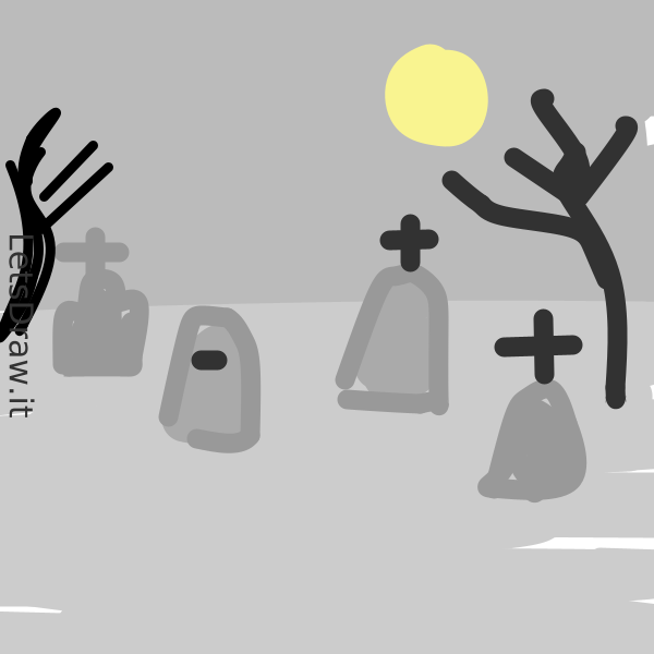 How to draw cemetery / 8xgmct45t.png / LetsDrawIt