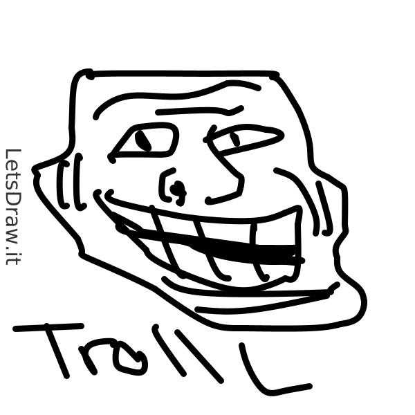 How to draw troll face / LetsDrawIt