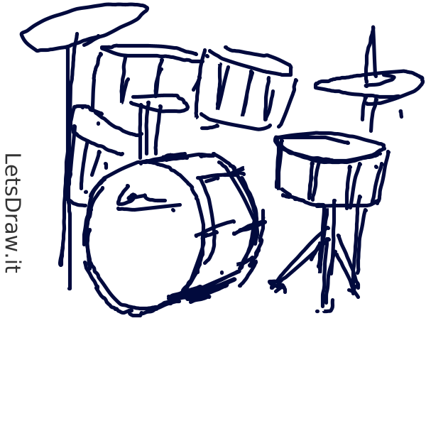 easy drum set drawing