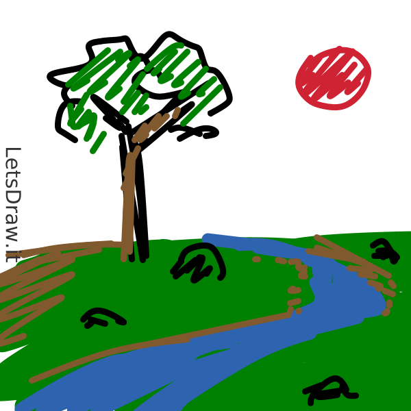How to draw river / LetsDrawIt