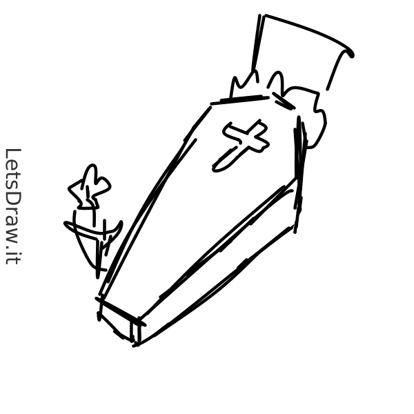 How to draw coffin / LetsDrawIt