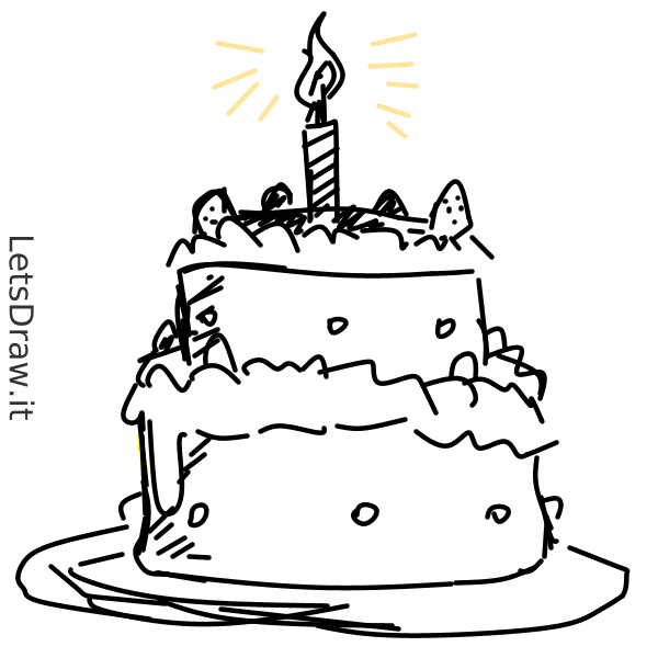 Birthday cake 2 clipart sketch lge 14cm | This clipart drawi… | Flickr