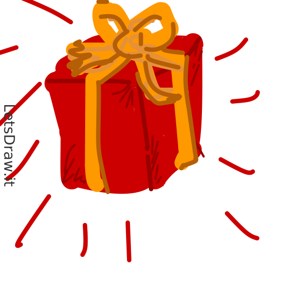 How to draw Gift / LetsDrawIt