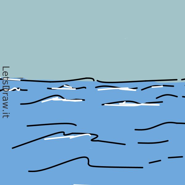 How to draw ocean / LetsDrawIt