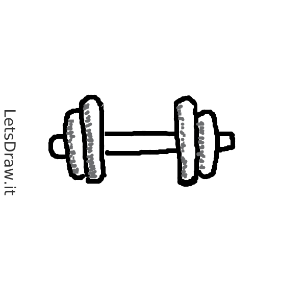 How to draw dumbbell / LetsDrawIt