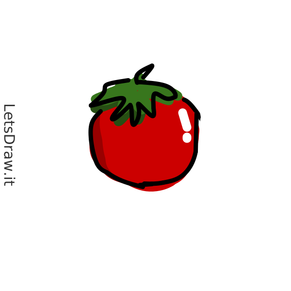 How to draw tomato /  / LetsDrawIt