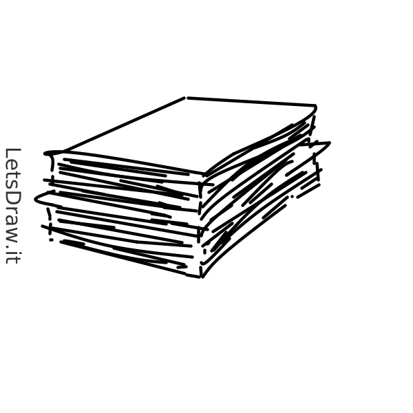 how to draw a stack of papers
