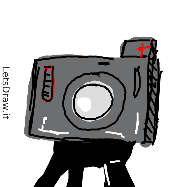 How to draw video camera / bkwttefen.png / LetsDrawIt