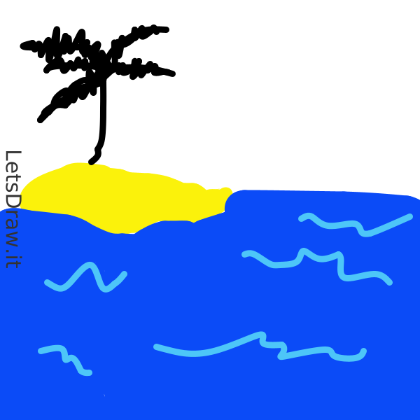 How to draw deserted island / cedpmmwhn.png / LetsDrawIt