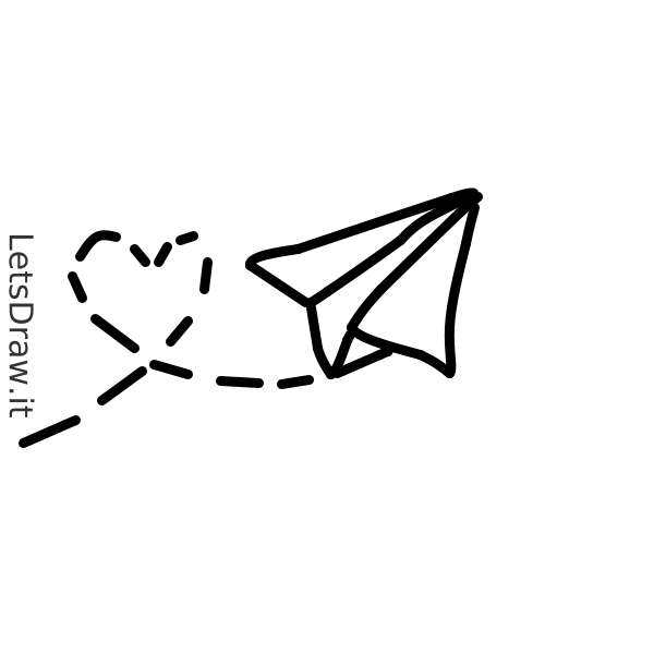 How to draw paper airplane / crqncprgm.png / LetsDrawIt