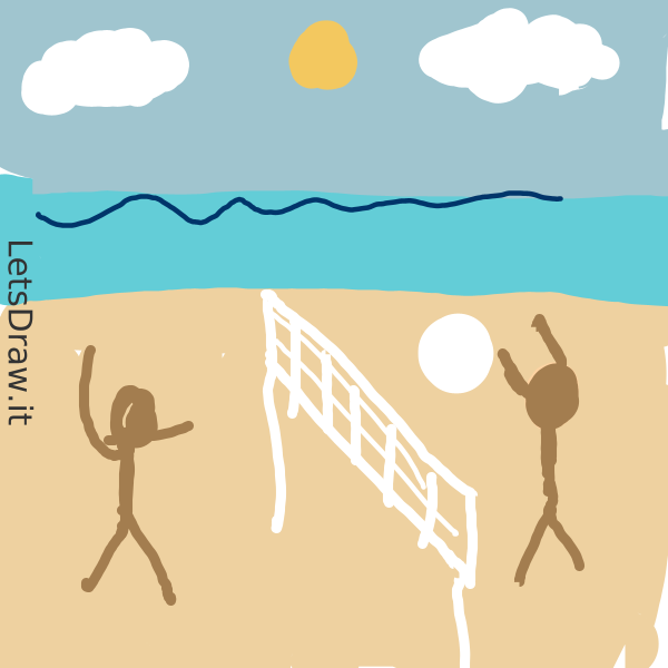 How to draw Beach volleyball / cs73g4bxc.png / LetsDrawIt