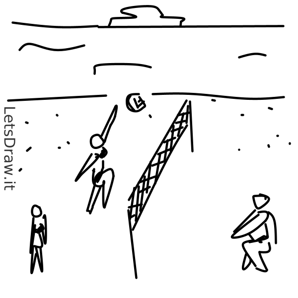 How to draw Beach volleyball / d1mg5k75.png / LetsDrawIt