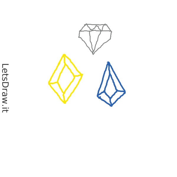 how to draw a diamond easy